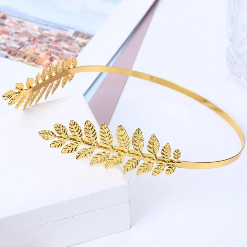 Fashion Hair Band Baroque Vintage Golden Olive leaves Tiaras Crown Bridal Wedding Headdress Brides Hair Jewelry Accessories