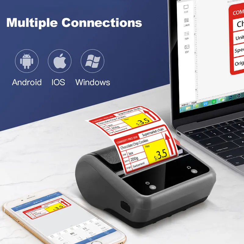 Niimbot B3S Bluetooth Label Printer Maker Sticker Portable Mini Thermal Jewelry Barcode Printer for Mobile iOS Android Windows