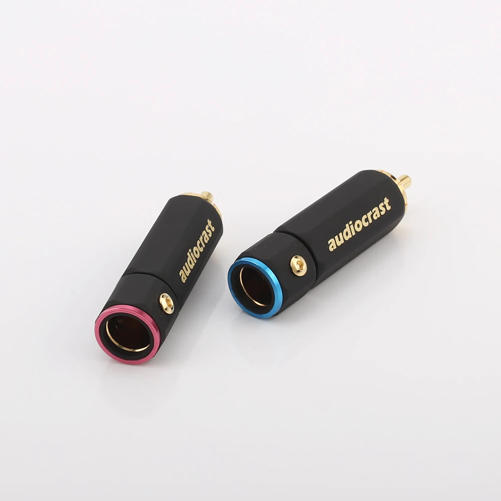 Hohe Qualität Audiocrast Gold Überzog RCA Stecker Lock Sammeln Solder A/V Stecker