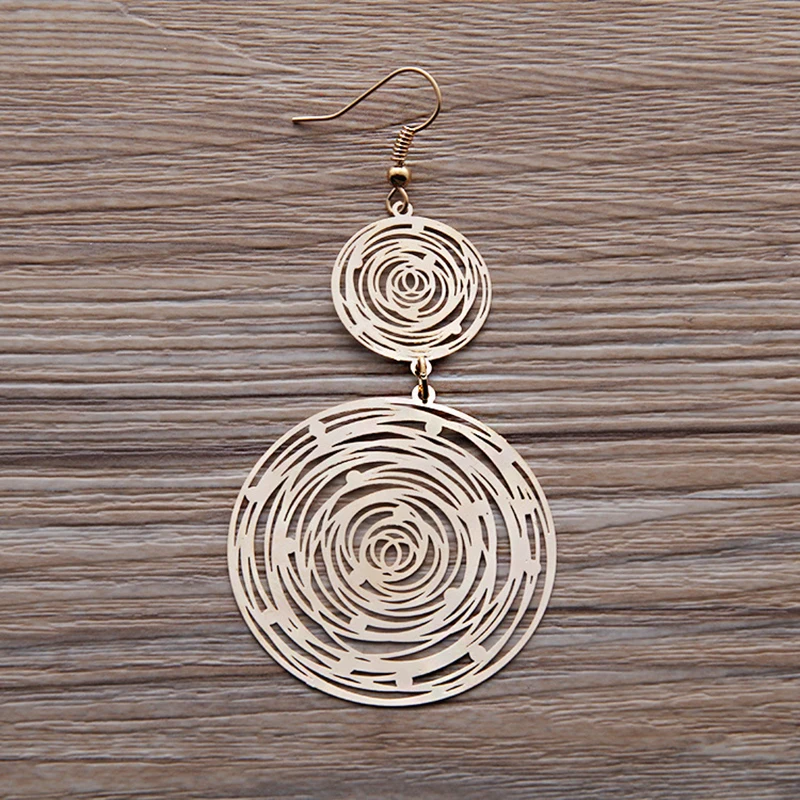 Fashion Large and Small Rose Shape Vortex Wafer Earrings Gorgeous Women Ornaments Light Earrings