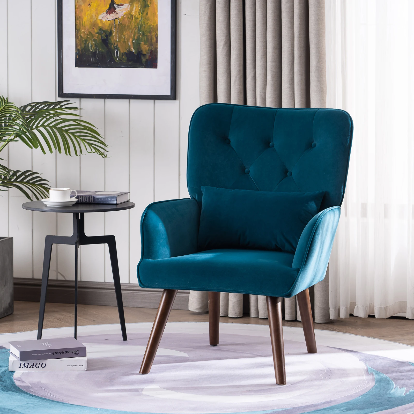 Three Colors Simple Nordic Style Backrest Pull Point Flannel Soft Bag Indoor Lounge Chair