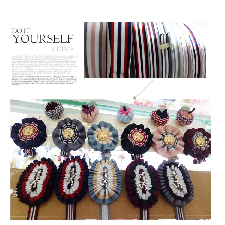 Stripes Knitted DIY Hair Accessories, Hairband, Barrettes, Material Clothing, Multi-Color Ribbon, R-74, 5 Yards