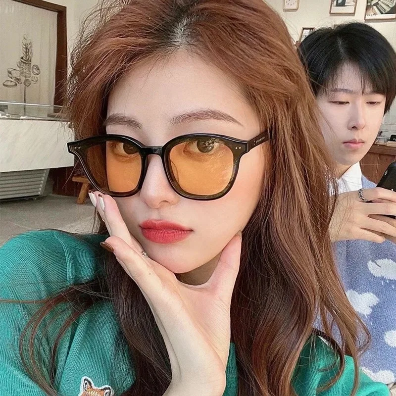 Brand Designer new Sunglasses Women men Luxury Plastic Sun Glasses Classic Retro unisex square sunglasses yellow lenses for male