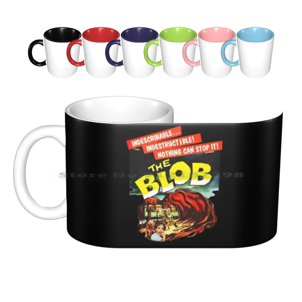 The Blob Ceramic Mugs Coffee Cups Milk Tea Mug Blob Gel Ooze Amoeba Horror Sci Fi Science Fiction Movie Theater B Movie Monster