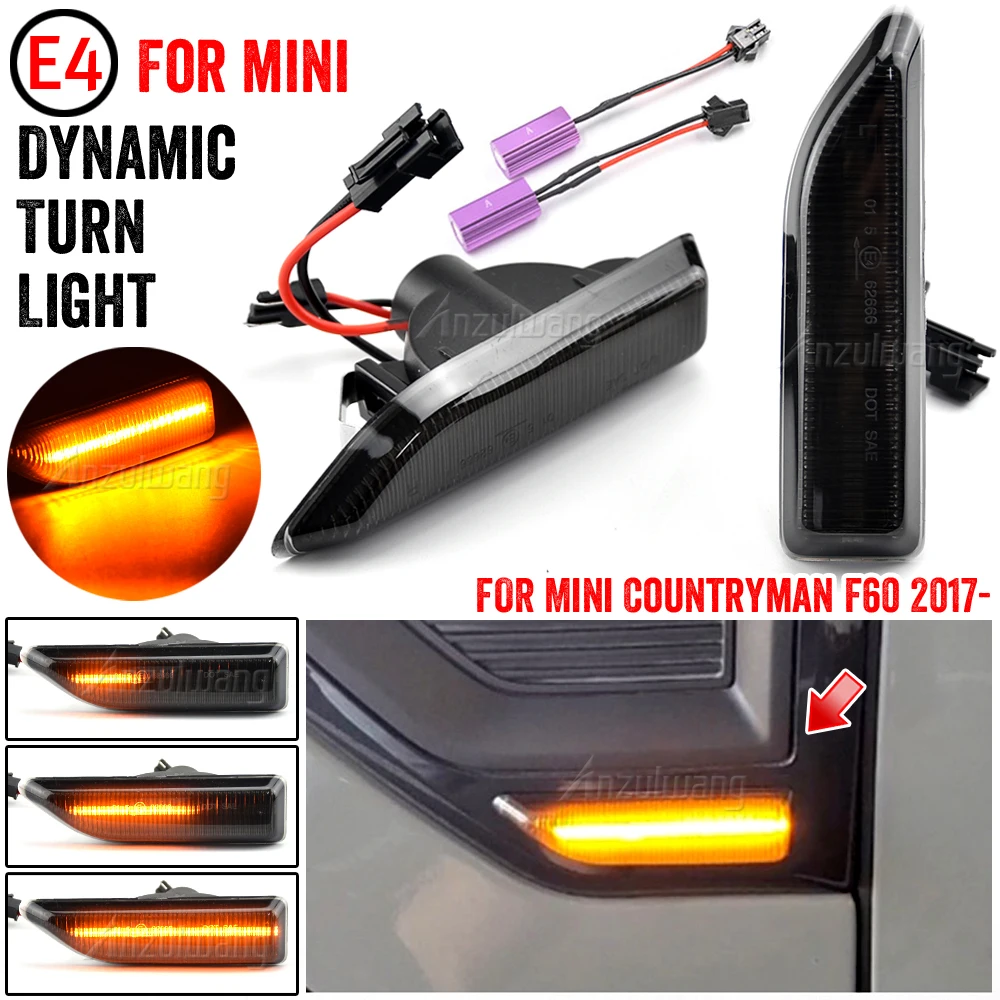 Car accessories 2pcs Flowing Turn Signal Light Dynamic LED Side Marker Side Indicator For MINI F60 Countryman 2017-2020