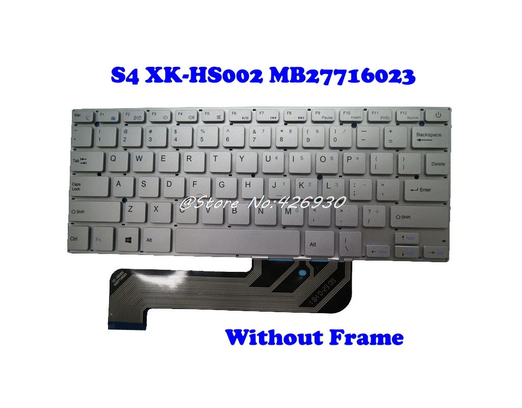 

Laptop Keyboard For Jumper EZBook S4 XK-HS002 MB27716023 English US Silver NO Frame