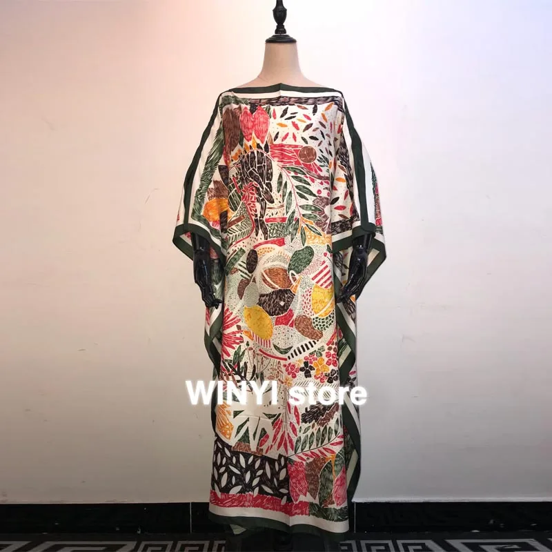 Dashiki-vestido estampado bohemio para mujer, Hijab suelto, elegante, musulmán, Abaya, Bazin, bata, Broder Riche, Sexy, maxi, para fiesta y playa