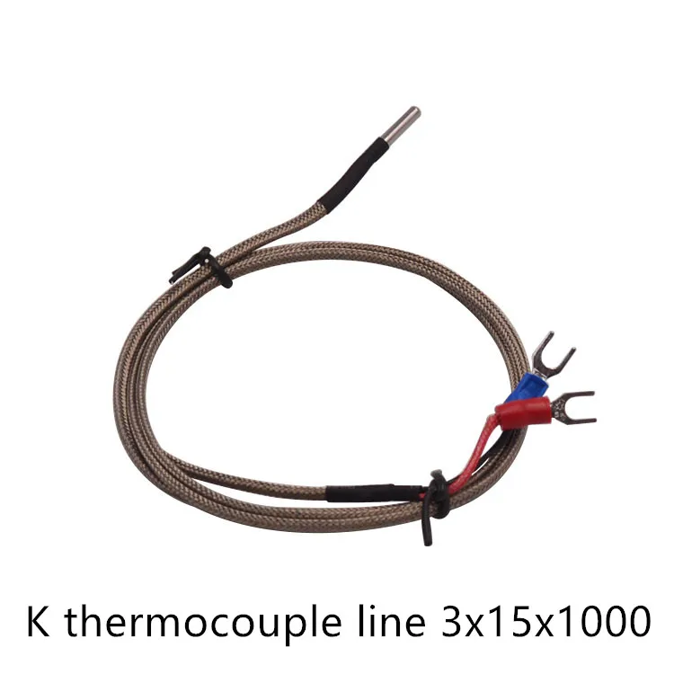 LINK CNC 3d printer nozzle part temperature sensor k type thermocouple 3x15 wire length 1000mm 1pcs