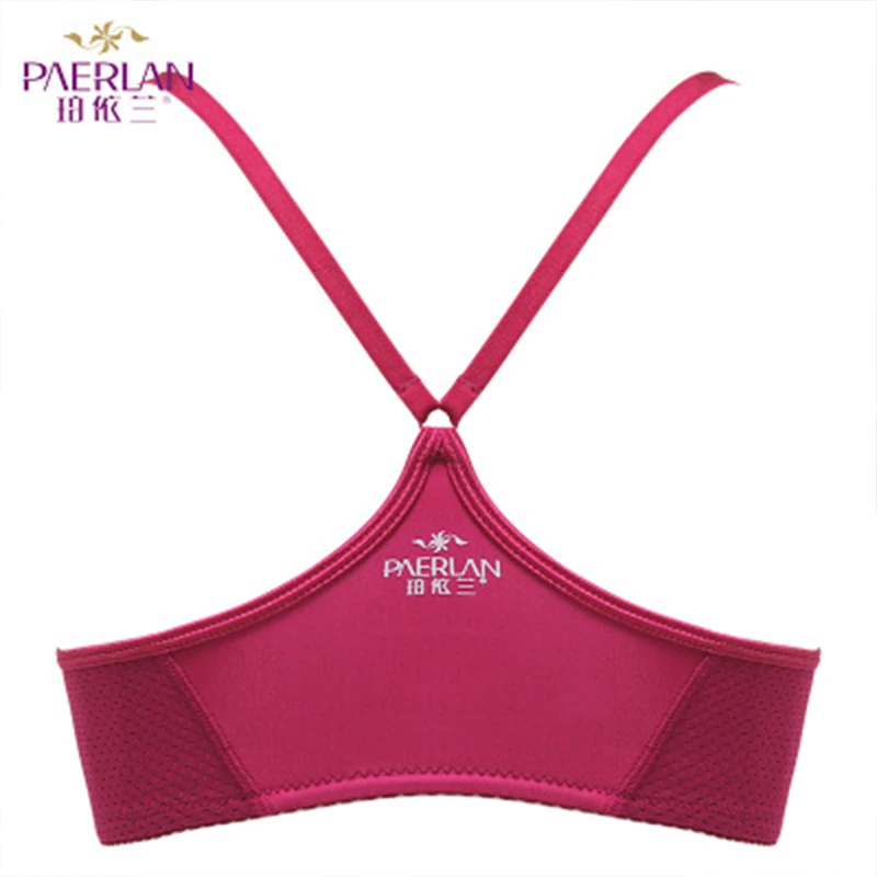 PAERLAN Non-steel Front Buckle Female Bra Non-Slip Shoulder Sports Vest Type One-piece Seamless Gathered Underwear + Panties Set