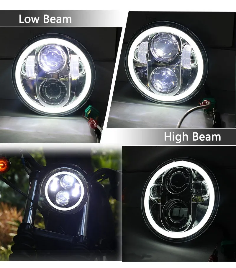 5.75 inch DRL LED Motorcycle Projector Led headlight halo Ring 5 3/4