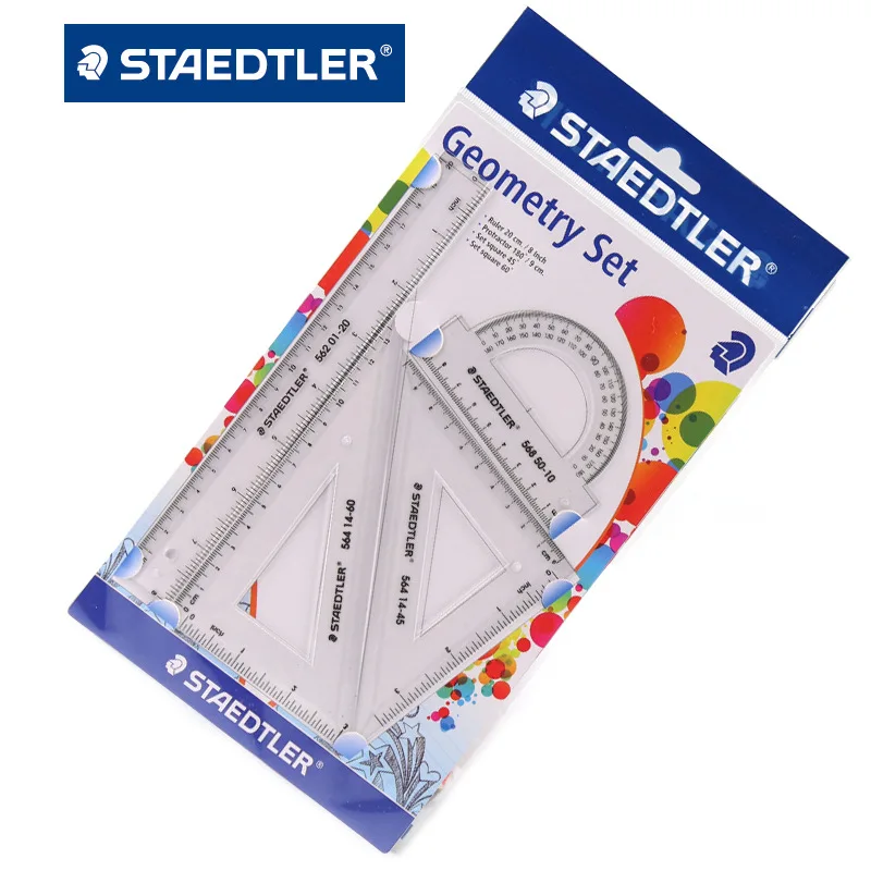 STAEDTLER 569 Student Geometry Drawing and Drawing Ruler Ruler Triangle Square Protractor Set