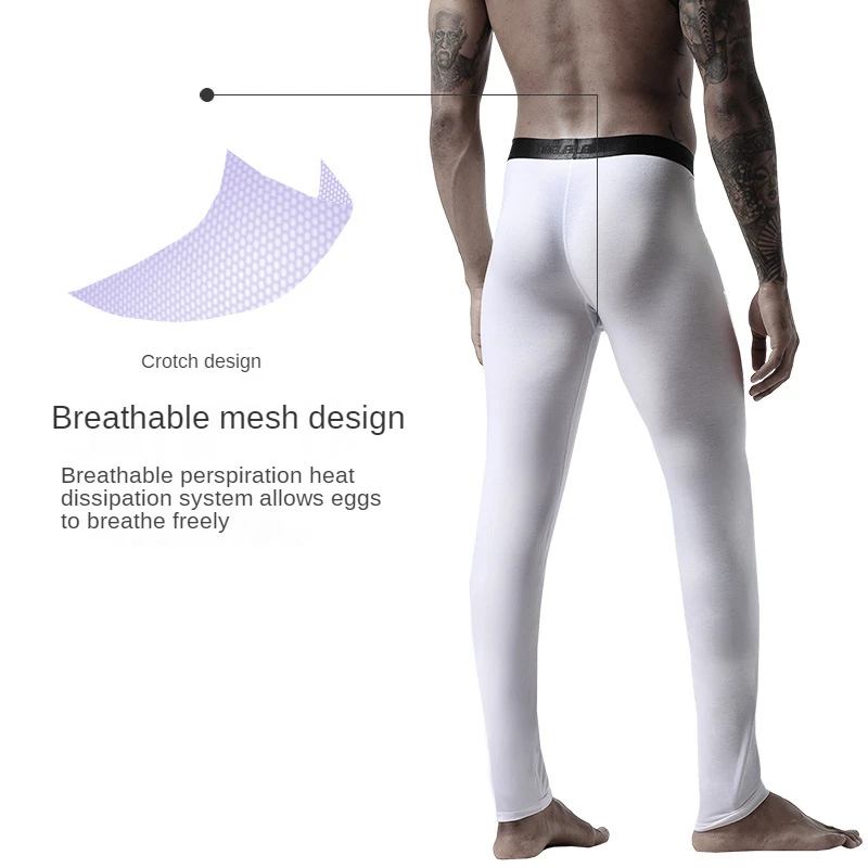 Brand Mens Long Johns Autumn/Winter Men Sexy Breathable Mesh Thermal Underwear Male Basic Leggings Man Slim Long Pants Wholesale