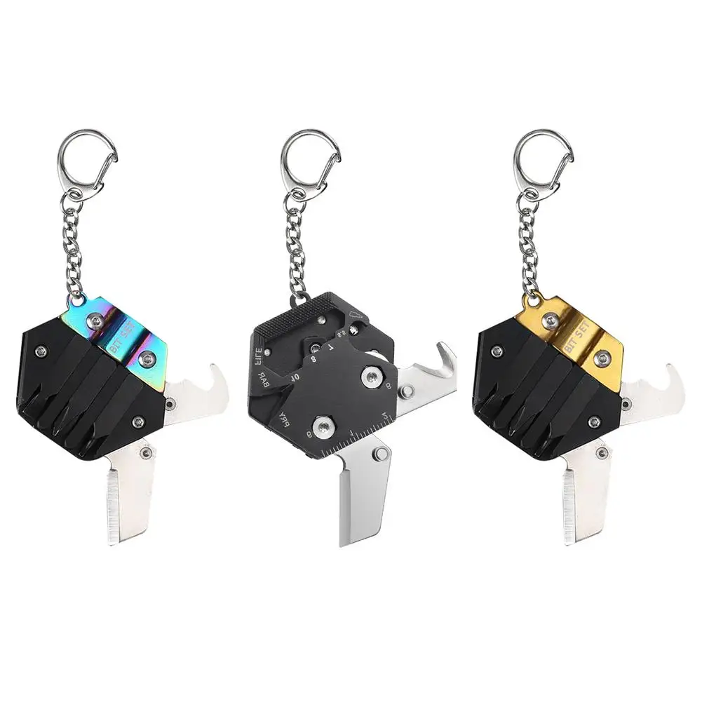 Ngoài Trời EDC Dụng Cụ Đa Chức Năng Đồng Tiền-Hình Gấp Gọn Bỏ Túi Cắt Lục Giác Mini Mang Theo Cắm Trại Thép Không Gỉ Vít Mới