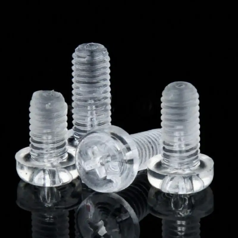 25 pces m3 m4 m5 m6 plástico acrílico parafuso claro cruz transparente parafusos de náilon plástico phillips pc parafuso