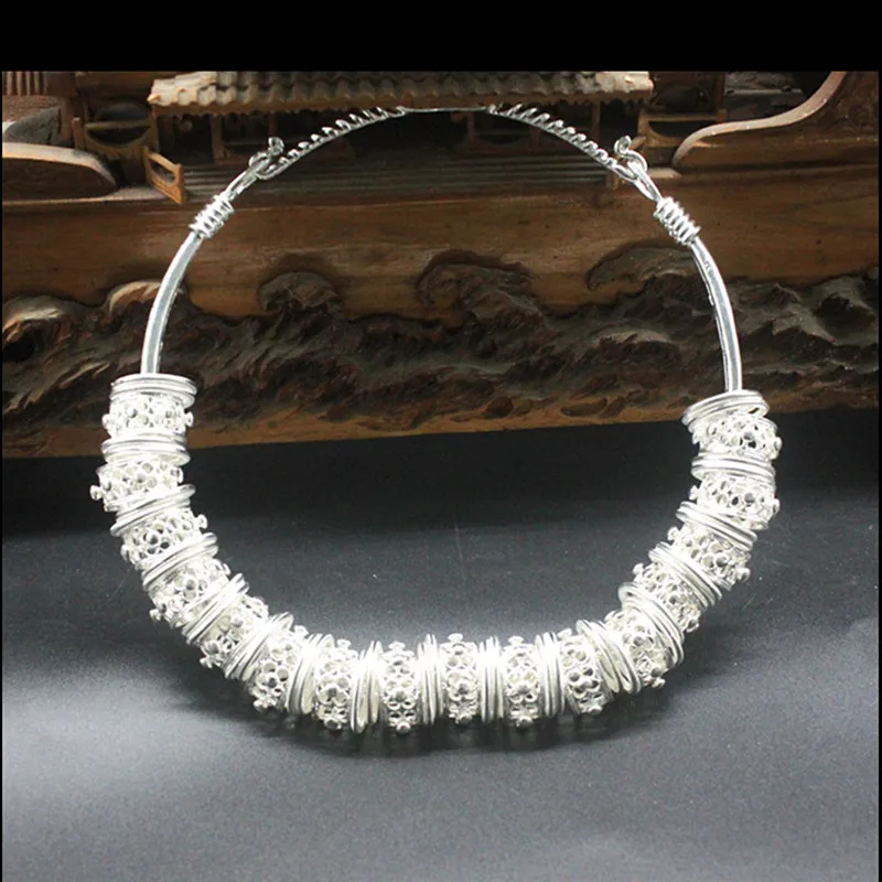 

Silver Miao Minority Necklace Festival Stage Performance Clothing Accessories National Vintage Necklace