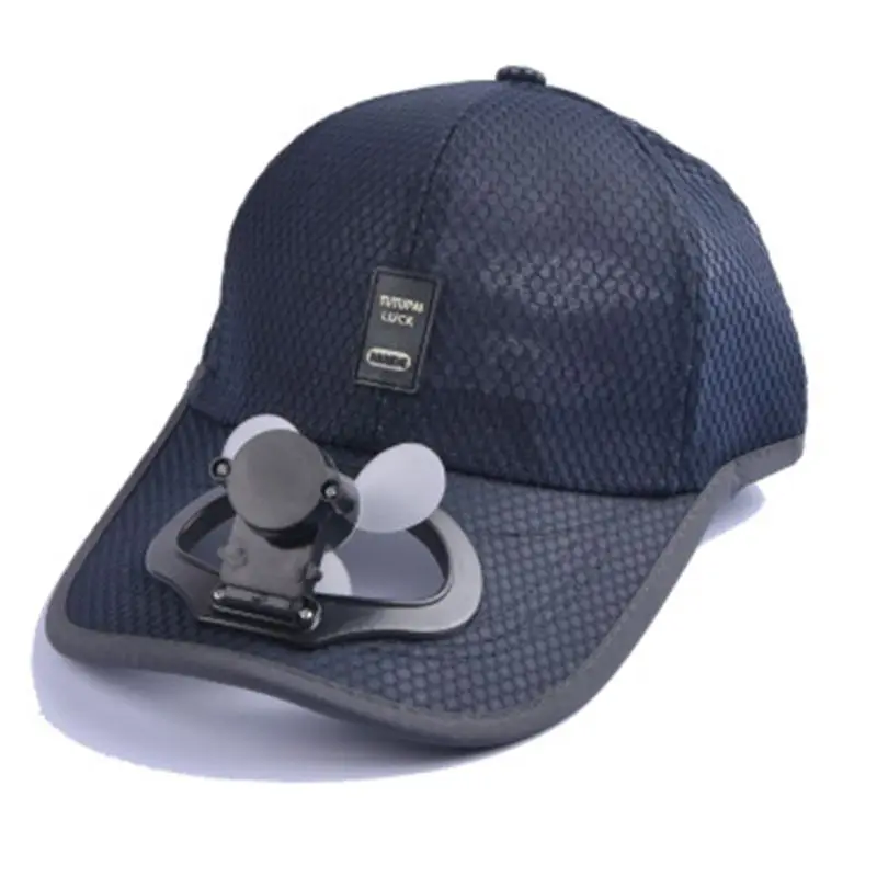 Adult Summer Sunscreen Baseball Cap with USB Rechargeable Mini Cooling Fan Breathable Mesh Adjustable Snapback Hat