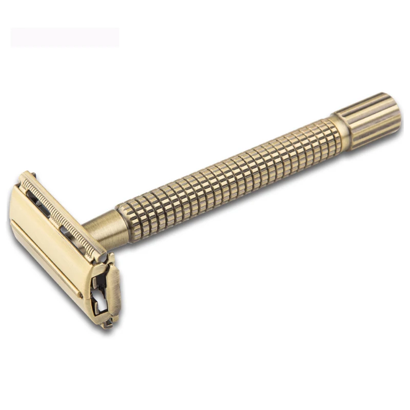 Safety Razor Long Handle Brass Men's Shaving Classic Double Edge Razors Men Shaving