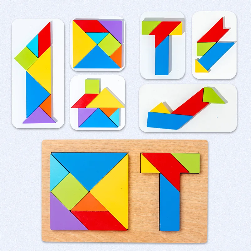 Rompecabezas 3D madera – Puzzle geométrico para niños aprendizaje - imagen 3