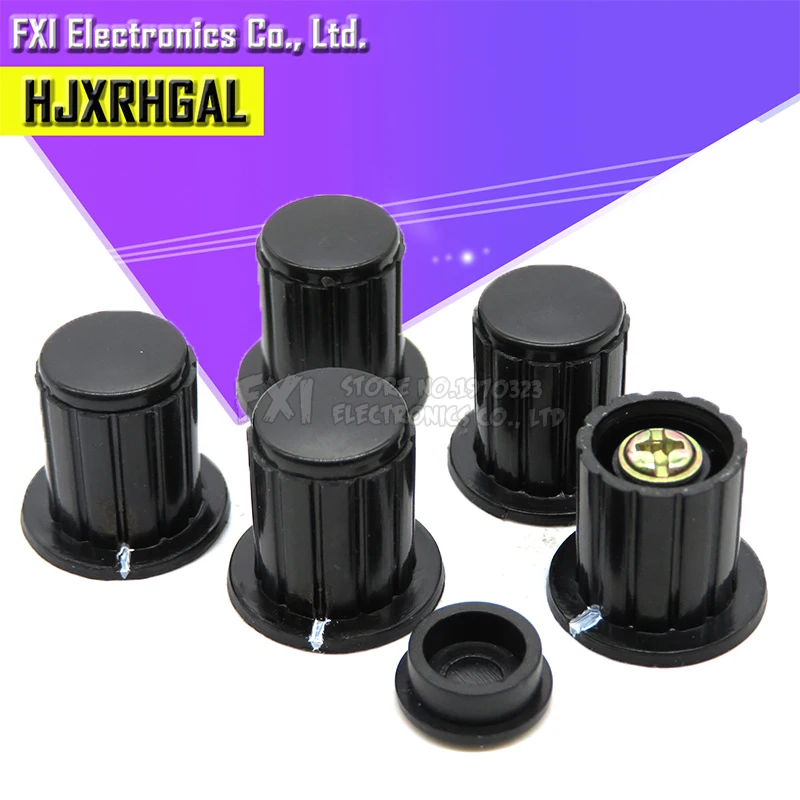 5PCS black knob button cap is suitable for high quality WXD3-13-2W - turn around special potentiometer knob