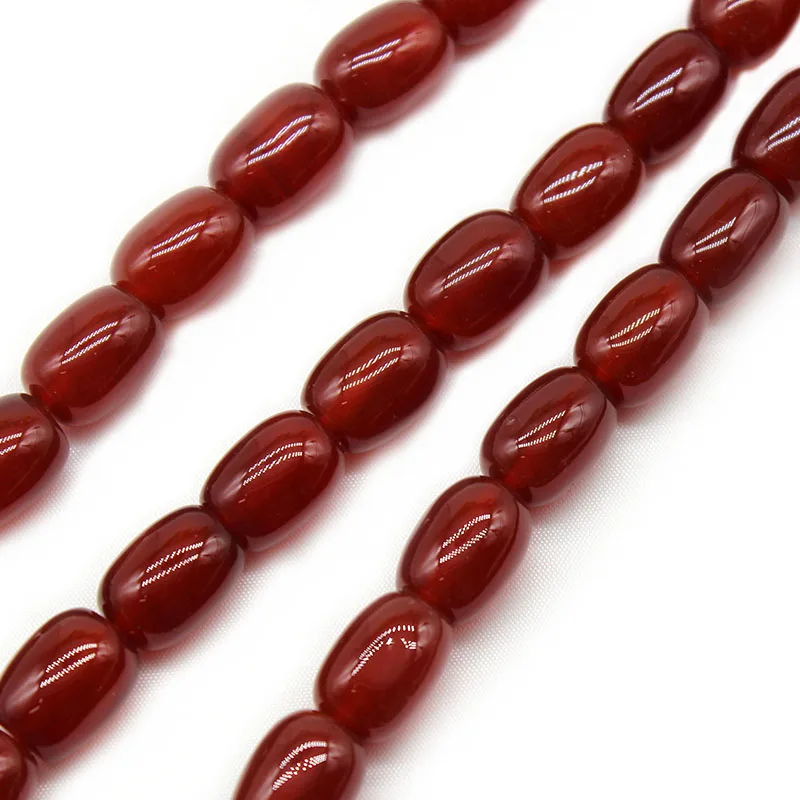 Natural Red Agates Stone Drum Shape Loose Spacer Beads 10x14mm For Jewelry Making DIY Bracelet Necklace Accessories15\