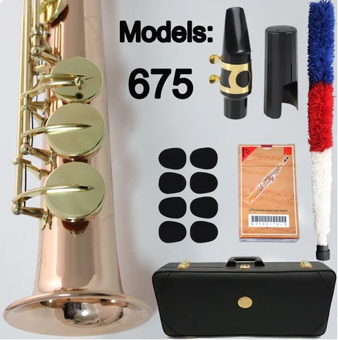 

MFC Soprano Saxophone 675 Phosphor Bronze Copper Musical Instruments Professional Soprano Sax Case Mouthpiece Reeds Neck