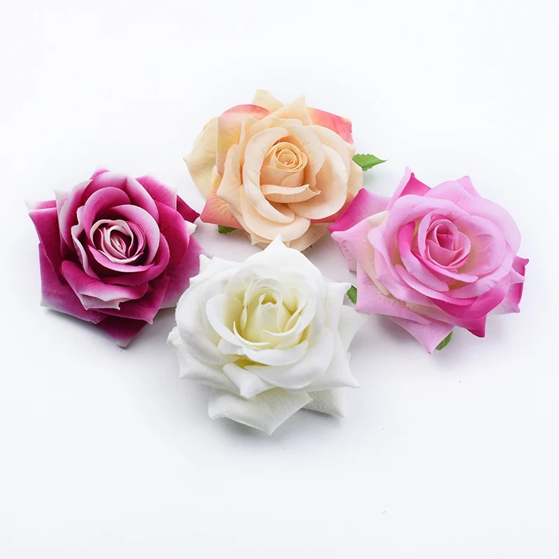 5 Pieces Flannel Rose Artificial Flowers Home Decoration Accessories Wedding Decoration Candy Box Brooch Girl Festival Vases Diy