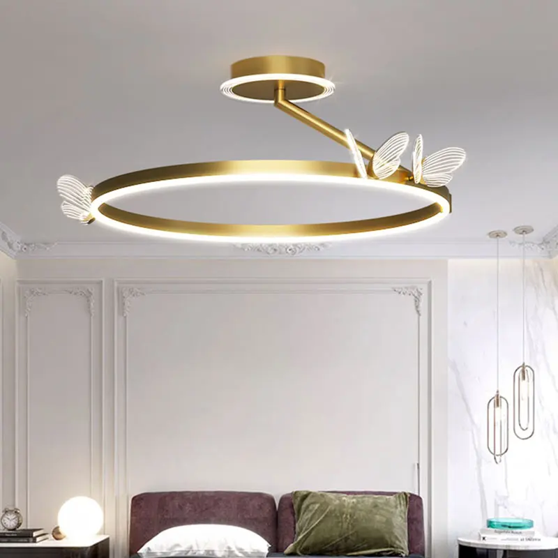 Butterfly LED Pendant Lights Nordic Bedside Staircase Home Light Fixture Modern Bedroom Restaurant Hallway Art Hanging Lamp Room