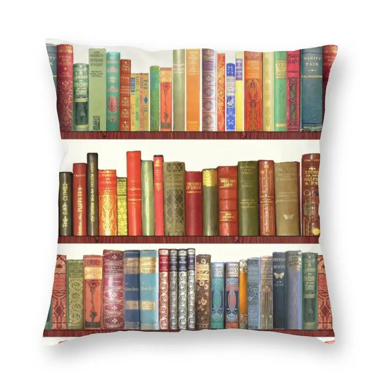 Jane Austen Antique Books Throw Pillow Case Home Decorative Custom Pride and Prejudice Cushion Cover 40x40cm Pillowcover Sofa