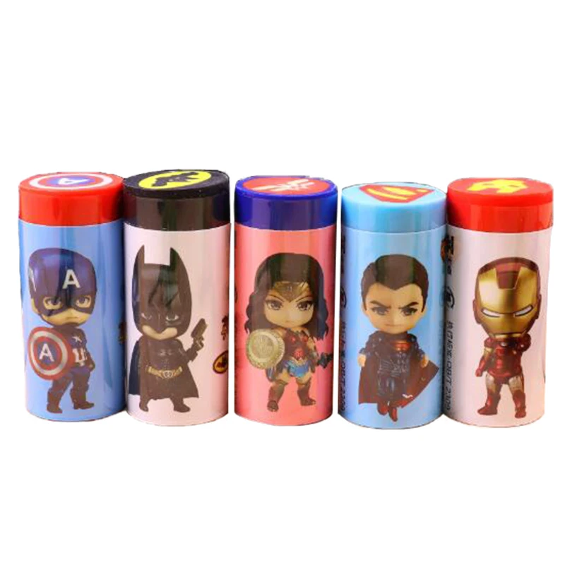 4pcs New Hero Union Rubber Pencil Eraser Correction Tool Eraser with Cartoon Design Promotion Students School Stationery Eraser