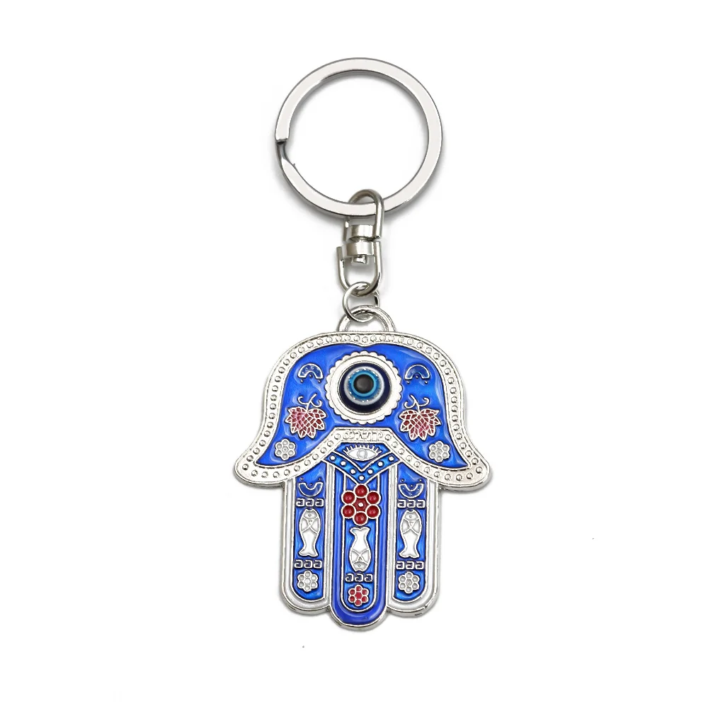 Lucky Eye Hamsa Hand Keychain Evil Eye Keychain Drop Oil Lobster Clasp Keychain Evil Eye Fashion Jewelry