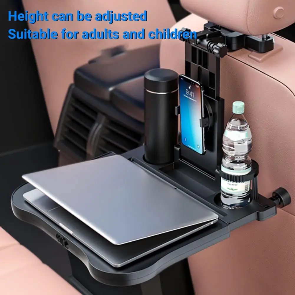 A08  Car Travel Table Board 360 Degree Rotation Height Adjustable Headrest Mount Seat Back Tray Mobile Phone Stands for Computer