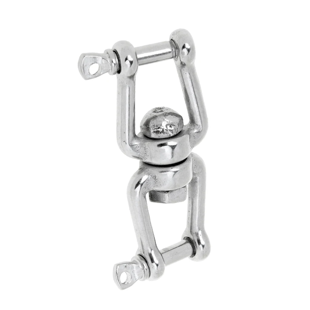 Marine Stainless Steel Anchor Chain Connector Swivel Jaw Double Shackle- M5 Swivel for Boat