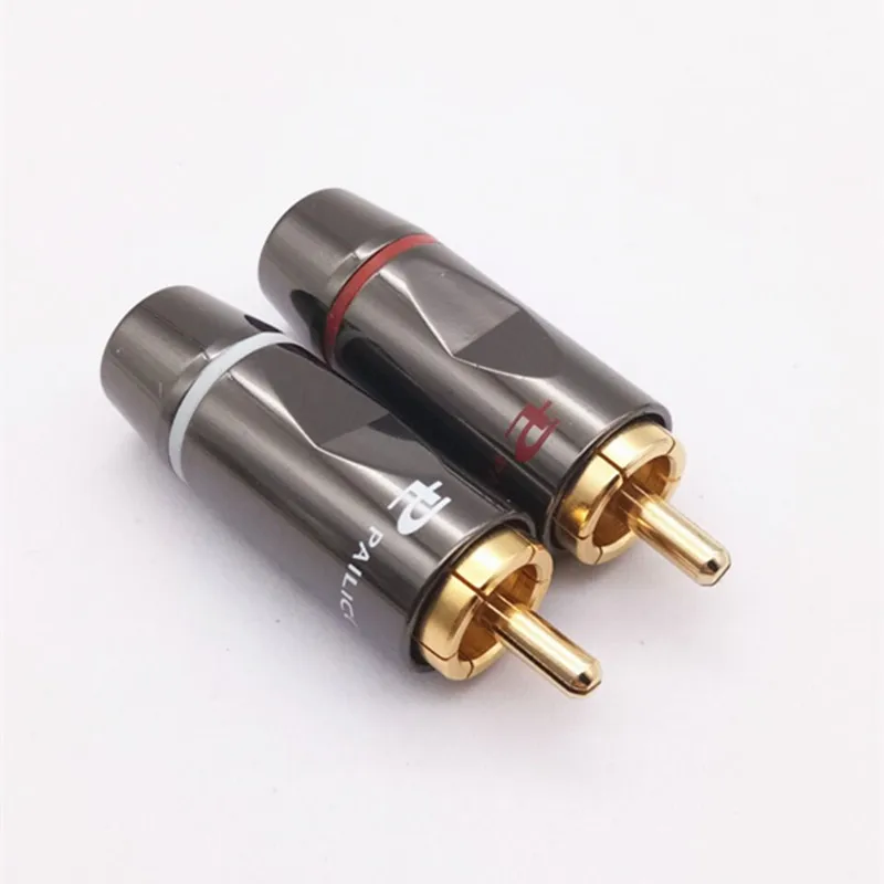 8 قطعة/الوحدة نوعية جيدة RCA لحام RCA ذكر النحاس مطلية بالذهب مقبس الصوت محول التوصيل محول موصلات للصوت HIFI