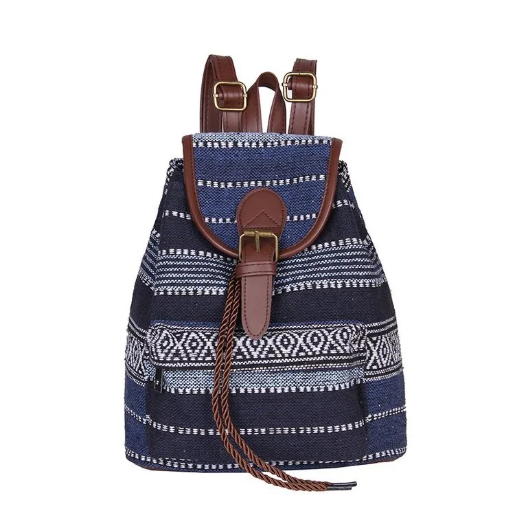 School bag Canvas Ethnic Women\'s Backpack Casual Drawstring Bucket Bag Fashion Backpack school Plecaki Dla Dzieci School Bags