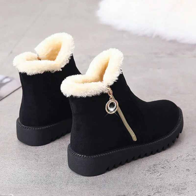 Women Winter Snow Boots 2021 Woman Warm Plush Cotton Shoes Fashion Female Ankle Boots Wedges Casual Short Booties Botas De Mujer