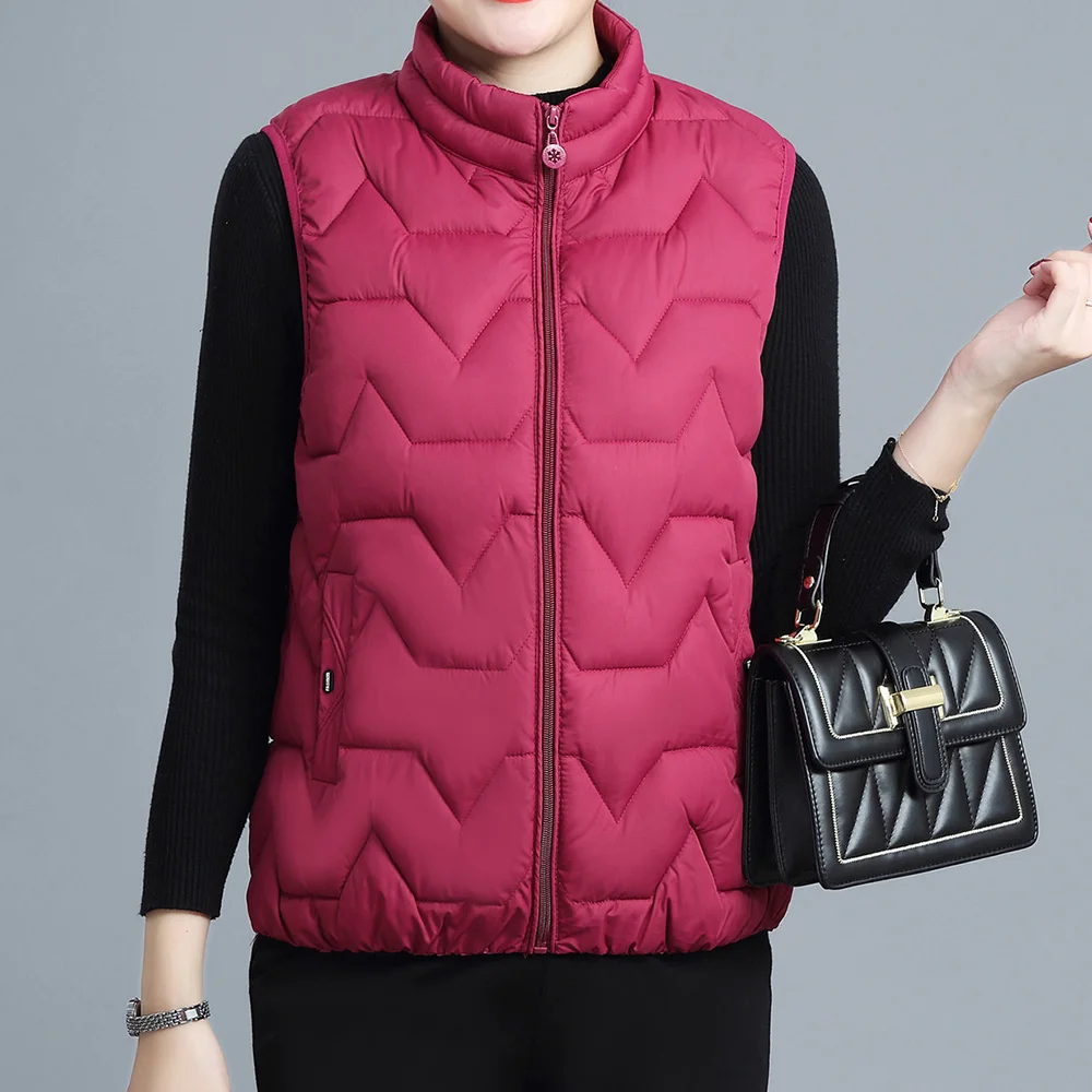 4 Colors New Winter Vest Women Korean Style Waistcoat Thicken Cotton Outerwear Solid Warm Sleeveless Jackets Plus Large Size 5XL