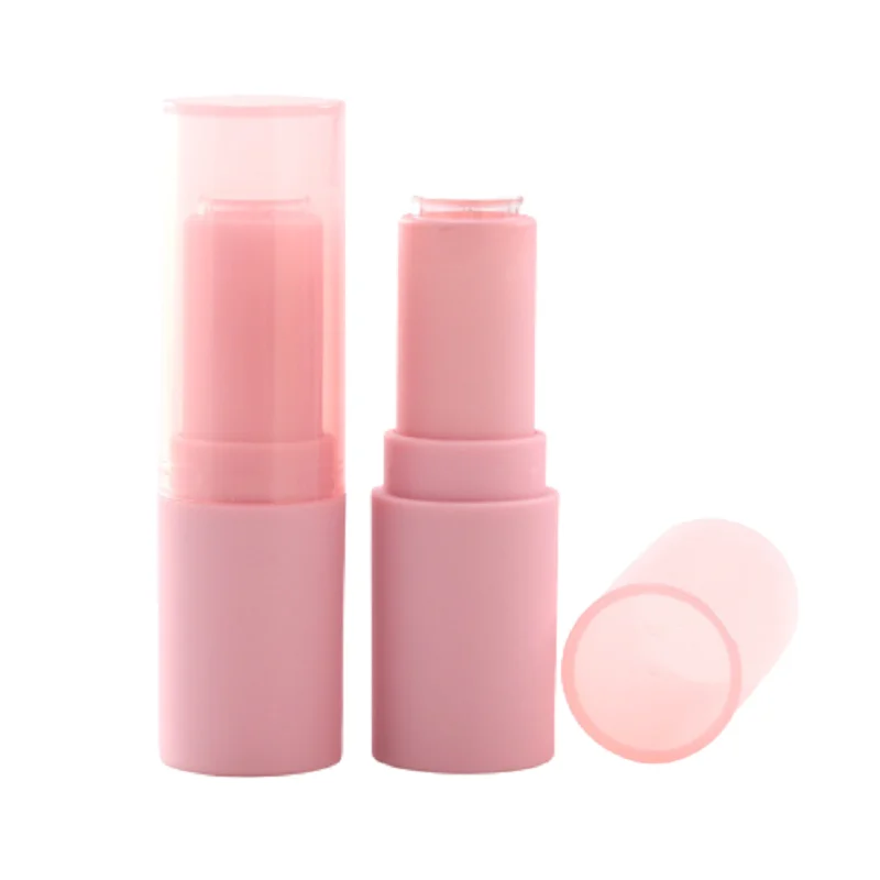 

50pcs 12.1mm Empty Frost Pink Elegant Plastic Lipstick Tube Cosmetic Packaging Refillable Bottle Round Matte Lip Balm Container