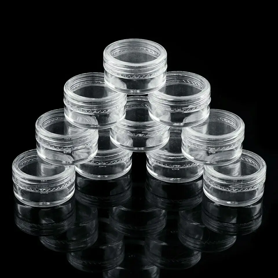 

Transparent Plastic Jewelry Storage Box Round Container Jar Finishing Storage Box portable and very suitable for use on the go.