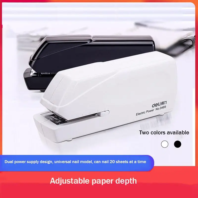 

New Electric Stapler Book Sewer Cartoon Set Office Normal Supplies Stationery 20 Sheets School Paper Geometric Office Stapler