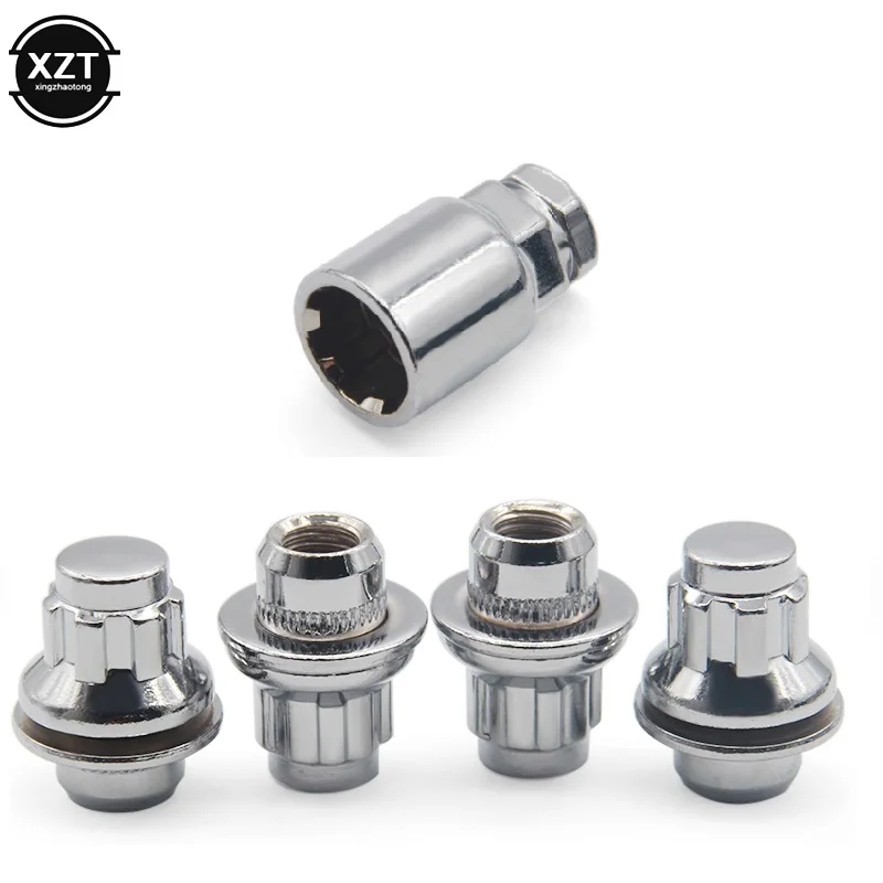 Car Chrome Anti-theft Wheel Screw Bolt Lock Nut Key Adapter fit for Mitsubishi Pajero Sport Outlander Lancer Galant ASX