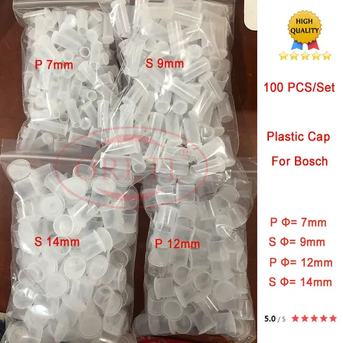 Imagen 1 del producto ORLTL-boquilla de rociador de tamaño interior, tuerca de plástico, boquilla de inyector diésel CR, tapa antipolvo, diámetro de 12mm y 14mm, piezas para pulverizador Bosch, 7mm/9mm