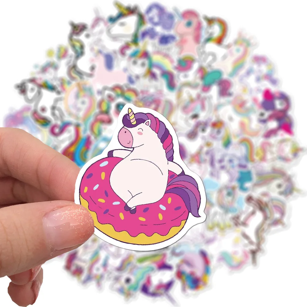 10/30/50/100PCS Cute Unicorn Cartoon Stickers DIY Motorcycle Laptop Phone Guitar Suitcase Fridge Kids Sticker Decal Wateroof Toy