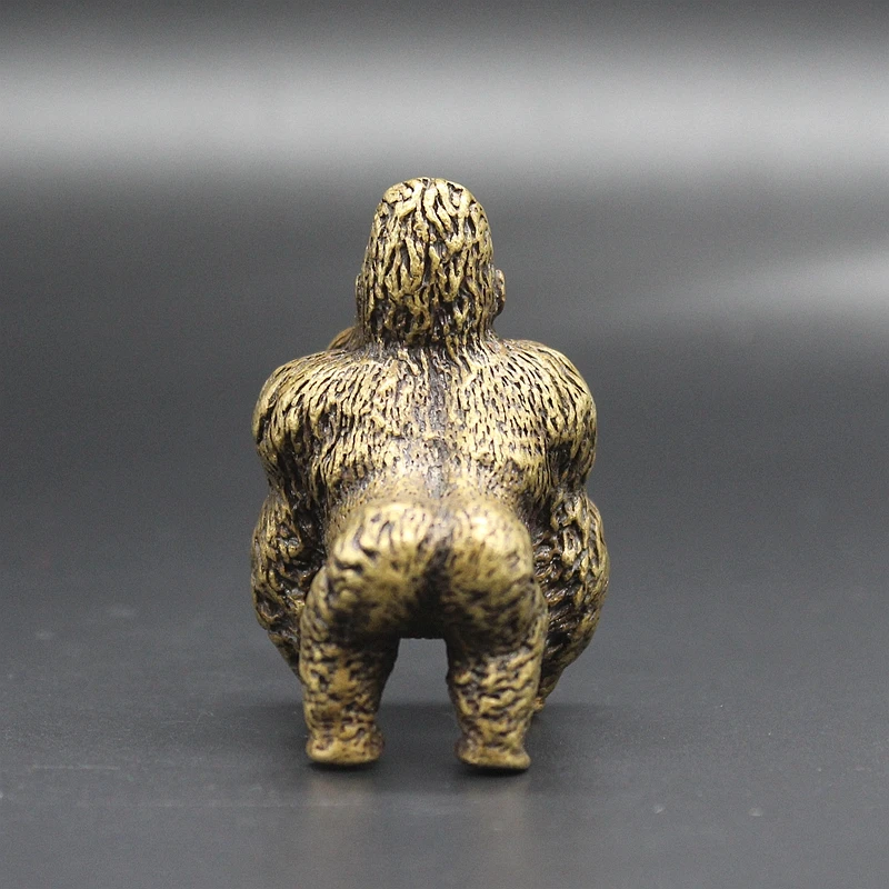 Solid Brass Ornament Gorilla Pure Copper Office Desktop Ornaments Orangutan Home Decoration Crafts Gift