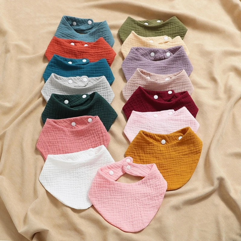 

Baby Infant Cotton Bib Solid Color Triangle Scarf Feeding Saliva Towel Bandana Burp Cloth Boy Girl Babies Accessories Newborn.