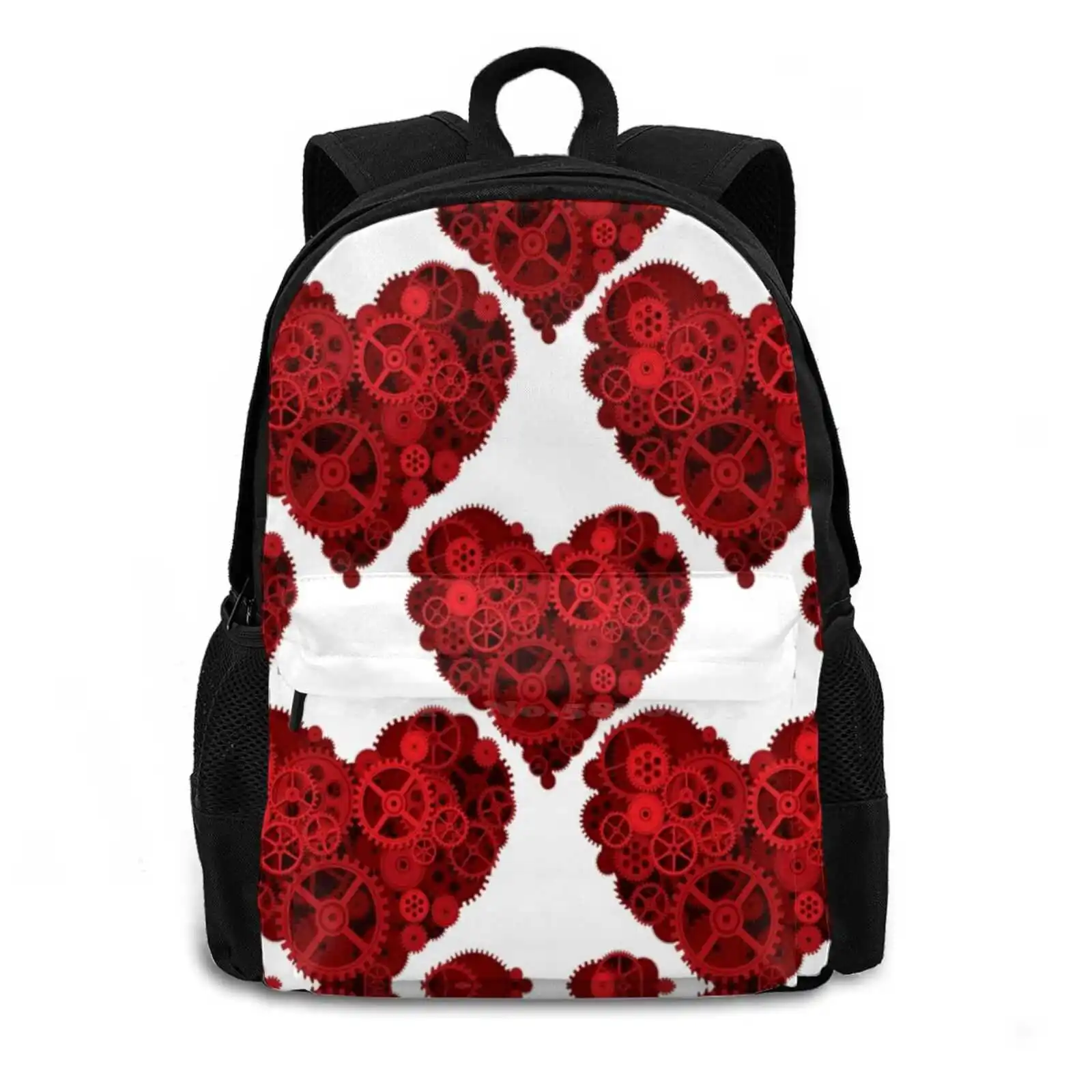 Pattern Heart In Red Design 145 Fashion Travel Laptop School Backpack Bag Pattern Heart Anatomy Aorta Pulmonary Artery Superior