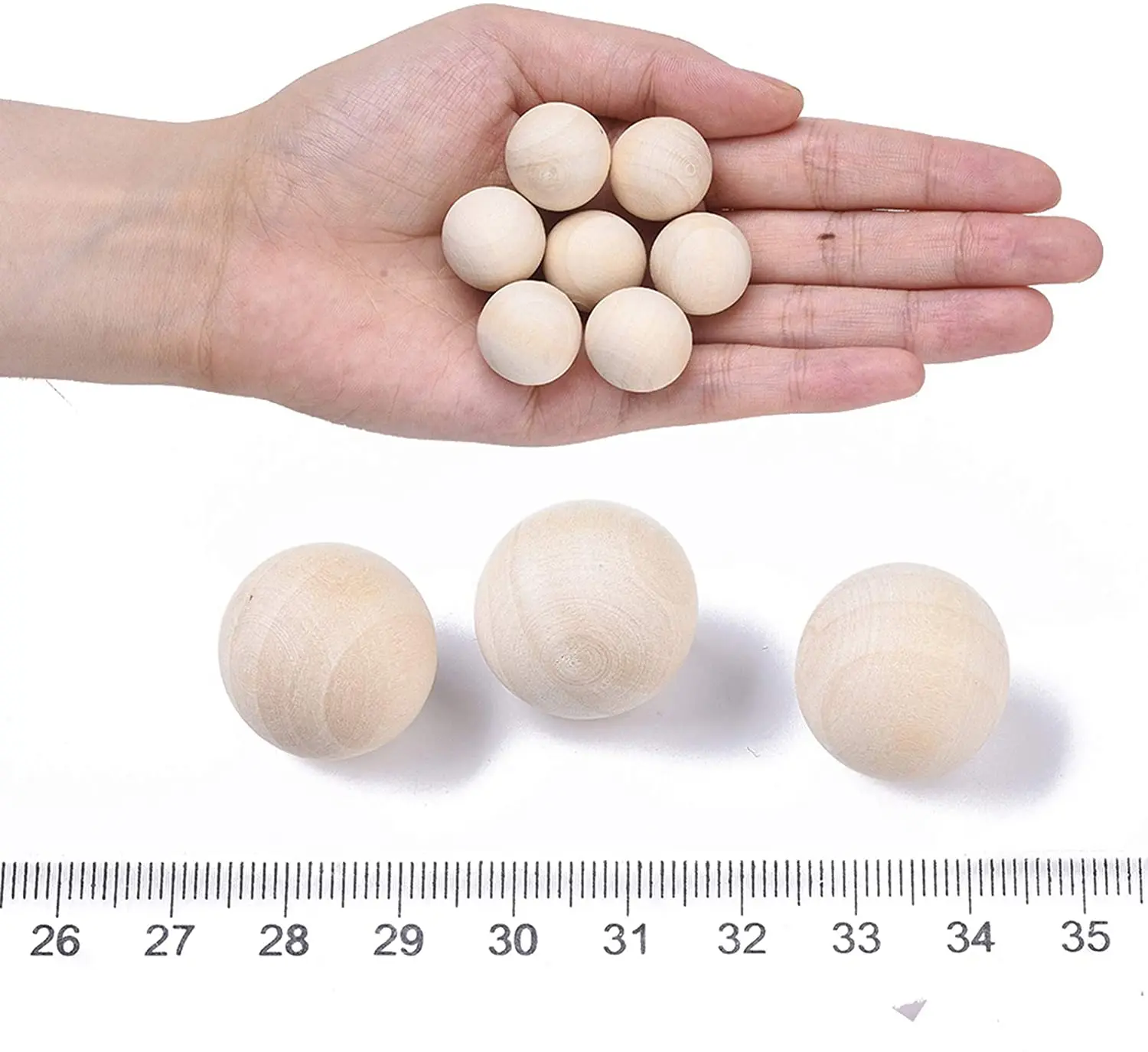 100 pcs Perline di Legno Rotondo Big Palle di Legno Di Legno Senza Fori di Diverse Dimensioni Per Monili Che Fanno I Risultati mestieri di DIY