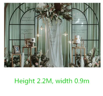 Wedding tie Yi custom props wedding scene layout of the forest road leading black mesh screen arch background shelves