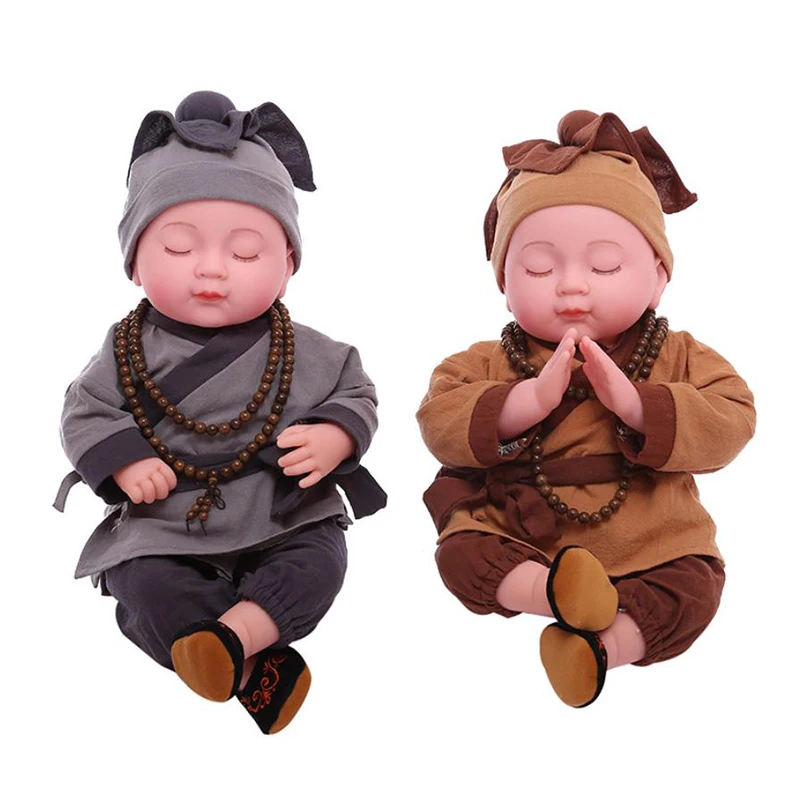 Reborn Doll Simulation Buddha Intelligent Singing Little Monk Simulation Vinyl Voice Singing Doll Silicone Reborn Baby Dolls