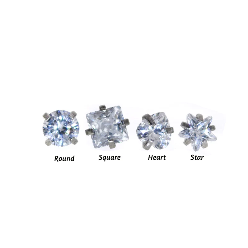 10Pcs 1.0x2-5mm Zircon Top Part For Ear Cartilage Tragus Piercing Body Jewelry DIY Component For Monore Labret Lip Stud