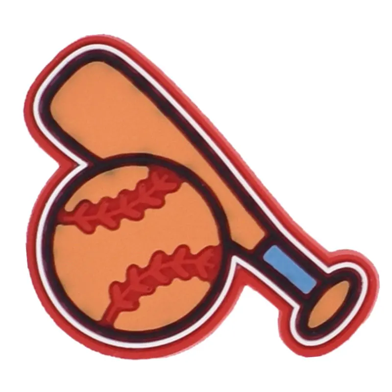1pcs PVC Shoe Charms Accessories Decorations Cute Baseball Basketball Tennis Clogs Buckle for Bracelet Kids Gifts